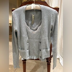 J Crew silk/cotton twin set